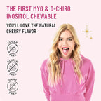 Legendairy Milk Myo-Inositol & D-Chiro Inositol Supplement for Women, 40:1 Ratio, PCOS & Fertility Support, Hormone Balance, Sugar Free Vegan Chewable Tablets, Cherry Flavor, 30 Day Supply