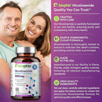 biophix B-3 Nicotinamide 500 mg 60 Caps - Nicotinic Amide Niacin Natural Flush-Free Vitamin Formula - Supports Skin Cell Health