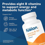 Bariatric Fusion Vitamin B-50 Complex | Vegan B Complex Vitamins for Women and Men | Easy to Swallow Vitamin B Complex Capsule | 8 B Vitamins Including Vitamin B12 | 90 Count | 3 Month Supply