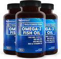 BioEmblem Omega-3 Fish Oil 2000mg - Small Size Softgels, High Absorption Form, Sustainable - 1400mg EPA &DHA Plus Vitamin D3, Non-GMO, Heart, Joint, & Brain Health Fish Oil Supplement, 360 Ct