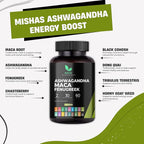 Mishas Nutraceuticals Ashwagandha, Maca Root, Fenugreek Supplement with Ginseng – Supports Stress Relief, Mood Balance & Thyroid Health – 60 Capsules