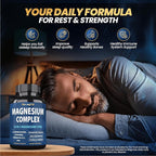 1000mg Magnesium Complex for Women and Men, 12 in 1 Magnesium Supplement with Ashwagandha, Zinc, D3, L-theanine. Easy to Swallow, High Absorption, Sleep Support & Stress Relief (120 Capsules)