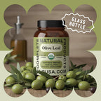 Organic Olive Leaf Extract Capsules 550mg - Pure Olive Leaf Extract Organic Formula, Immune & Digestive Support Supplement, 1100mg Serving, Vegan Non GMO, No Fillers, 100 Olive Leaf Capsules Made USA