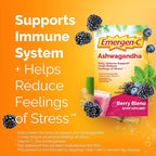 Emergen-C Vitamin C Ashwagandha Drink Mix, Dietary Supplement for Immune Support, Berry Blend - 18 Count