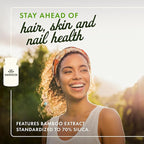 Swanson Bamboo Extract - Natural Hair, Skin and Nails Supplement - 70% Silica Content Supporting Collagen Formation & Bone Growth - (60 Veggie Capsules, 300mg Each) (3 Pack)