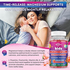 Magnesium Gummies for Kids - Magnesium Glycinate Gummies with L-Theanine, Chamomile, Vitamin B6, D for Kids & Adults Sleep, Stress, Muscle Relief & Nerve Bone - Sugar Free Strawberry 60ct