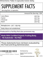 Super Stacker - 4-in-1 Mushroom Supplement Wellness Blend - Lion’s Mane, Oyster, Chestnut & Reishi - Immune, Focus & Daily Vitality - 120 Vegan Capsules