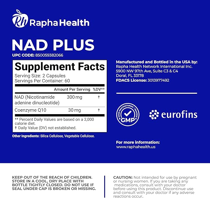 NAD | Advanced Energy & Anti-Aging Formula | with NAD and Coenzyme Q10 | Supports Heart & Cognitive Health | 120 Capsules - 60 Day Supply