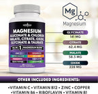 NEW AGE Magnesium Supplement -Powerful Glycinate Citrate Malate Oxide Taurate Aspartate Gluconate Orotate & Mag Chloride Manganese Bone Health and Bone Strength, Joint Support- 270 Count