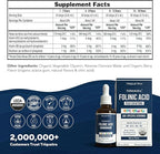 Organic FolinicActive Kids - Folinic Acid + B12, B6 & B2 Cofactors - Gentle Methylation Support for Mood, Energy & Cognition, Age Adjustable Dosing for Kids 1-18, Non GMO, Vegan, Berry Flavor (60mL)