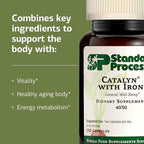 Standard Process Catalyn with Iron - Supplement for Energy & Metabolism Support - Includes Vitamins A, C & D - Non-Dairy & Non-Soy - 150 Capsules (75 Servings)