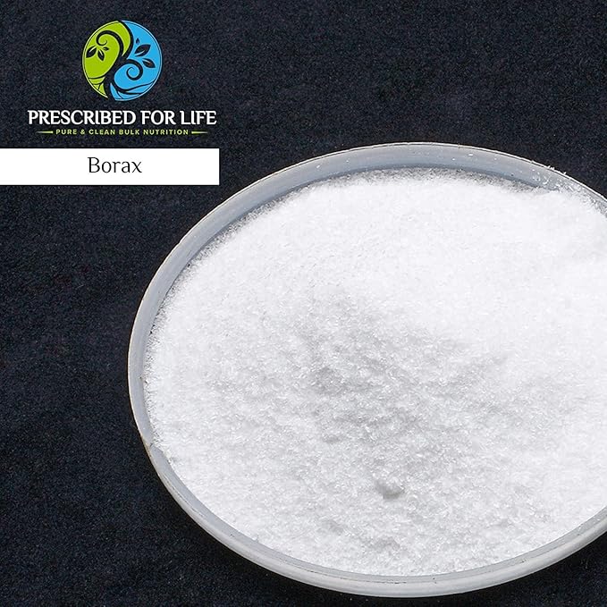 Prescribed for Life Borax Powder, Pure USP NF Grade All Natural Sodium Borate Powder, Household Laundry Booster, Slime Activator & Multipurpose Cleaning Powder (12oz / 340g)