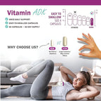 ADK Vitamin Supplement – Vitamins A, D3 & K2 MK-7 for Bone Health & Calcium Absorption – Gluten-Free, Non-GMO, Soy-Free – 60 Capsules (2-Month Supply)