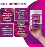 Vitamatic Prebiotic Fiber Gummies for Adults, 7G Extra Strength, Zero Sugar Added, 240 Pectin Based Gummies, Digestive Health & Regularity Support