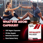 agobi Saw Palmetto Supplement with Maca Root - High Extract Support for Hair Health, Restful Mood & Energy Support - 150 Veggie Capsules
