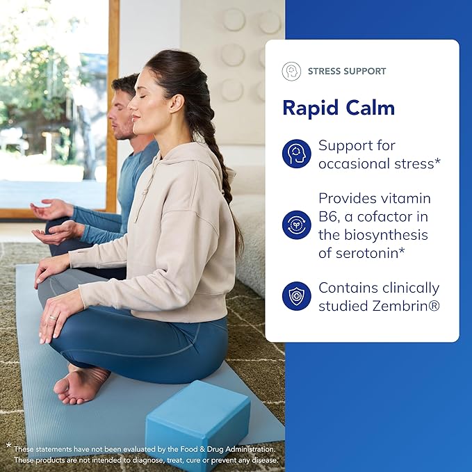 Pure Encapsulations Rapid Calm - Stress & Sleep Support Supplement - Contains Vitamin B6, Zembrin & Suntheanine L-Theanine - Non-GMO, Gluten-Free & Vegan - 30 Capsules