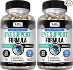 Kaya Naturals Eye Health Supplement, Lutein and Zeaxanthin, Vision Health, Eye Strain Support 800 mg Vitamin Supplement 30 Capsules (Pack of 2)