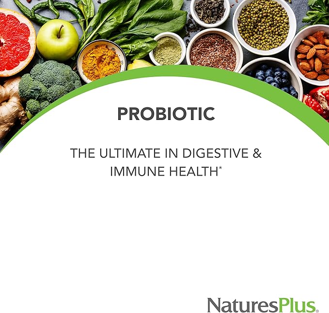 NaturesPlus GI Natural Probiotic Mega - 30 Capsules - Digestive & Immune Health - Gluten Free - 30 Servings