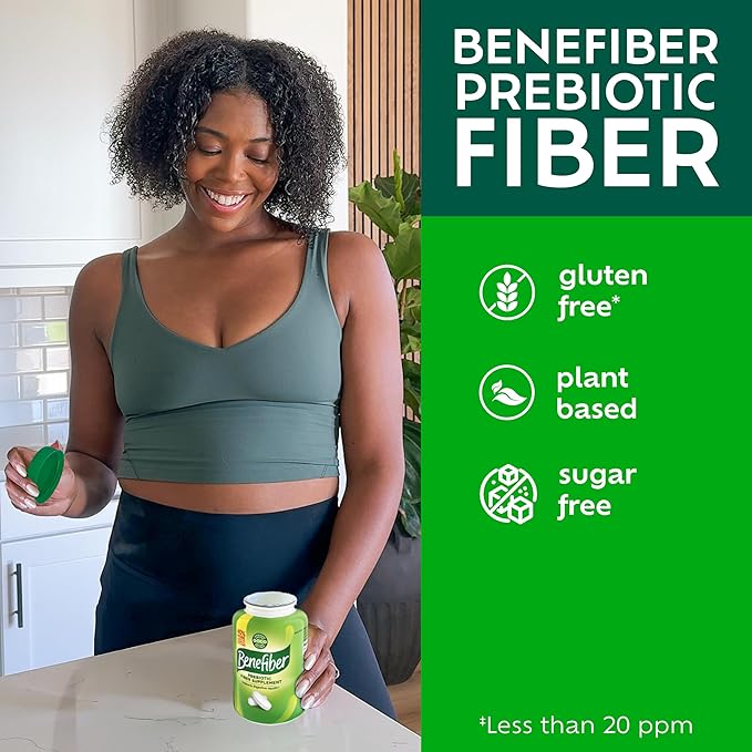 Benefiber Prebiotic Fiber Supplement Caplets,84 Count (Pack of 2)