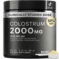 Toniiq Bovine Colostrum Powder Supplement 2000mg - 50% IgG for Gut Health, Immune Support & Skin - French Colostrum Farm-to-Jar Traceable, Microfiltered, Third-Party Tested - 30 Servings