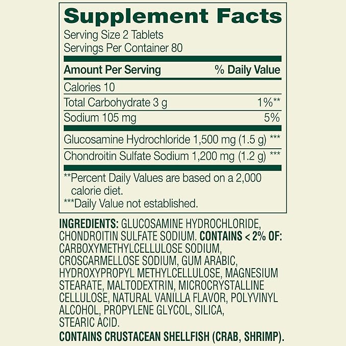 SUREFECT Spring Valley Triple Strength Glucosamine & Chondroitin Tablets - Joint Support, 160 Count Organizer.