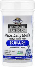 Garden of Life Probiotics for Men, Dr Formulated 50 Billion CFU 15 Probiotics for Digestive Health + Organic Prebiotic Fiber, Colon & Immune Support, Daily Gas Relief, Shelf Stable, 30 Capsules