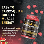NSF Certified Creatine Gummy - Creatine Monohydrate Gummies for Men & Women, Creatine Monohydrate for Muscle Strength, Muscle Builder, Energy Boost, Pre-Workout Supplement(120 Count)-Watermelon Flavor