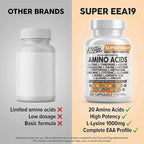 Clean Nutraceuticals Amino Acids Supplement L-Lysine, L-Threonine, L-Leucine, Isoleucine, Valine, L-Histidine, L-Tryptophan, L-Methionine, L-Arginine, L-Cysteine, L-Glutamine, L-Serine, Aspartic Acid