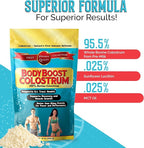 BodyBoost Colostrum Whole, 100% Bovine Colostrum Powder, Immune Booster Supplement with Immunoglobulin & Lactoferrin, Grass Fed Colostrum, Gut Health, Diverse Intake, 2x16 oz