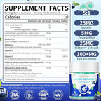 Lutein and zeaxanthin Eye Vitamins Gummies, Bilberry, Astaxanthin, Eye Vitamins for Kids and Adult Vision&Blue Light Support, Overall Eye&Macular Health-60 Count