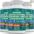NEW AGE Eye Health Vitamins with Bilberry Lutein & Zeaxanthin Lycopene Resveratrol Grape Seed Extract Astaxanthin - Eye Vitamin - 180 Count