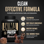 Animal Whey Isolate Protein Powder - Loaded for Pre & Post Workout Muscle Builder and Recovery with Digestive Enzymes for Men & Women - 25g Protein, Great Taste, Low Sugar - Brownie Batter 4 lbs