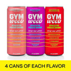GYM WEED Athletic Focus Drink with KSM-66 Ashwagandha, Lion's Mane Mushroom, L-Theanine, 200mg Green Tea Caffeine with Natural Sweeteners Sour and Sweet Variety of Flavors, 12 Pack