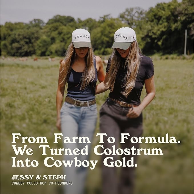 Cowboy - The Exclusive 1st Milking, Whole, Grass Fed Colostrum Supplement for Full Body Health - Bovine Colostrum Powder Packed w/Bioactive Nutrients - Sugar Free (Unflavored, 40 Servings)