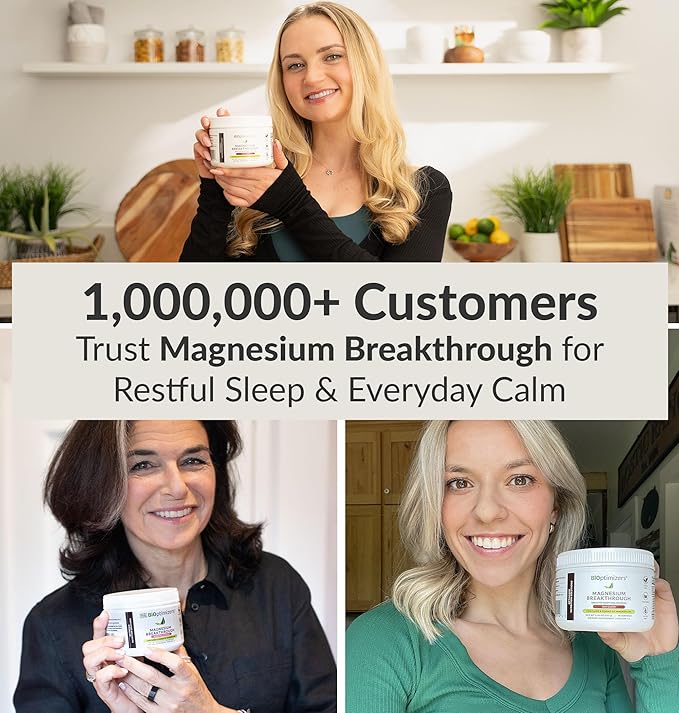 BIOptimizers Magnesium Breakthrough Drink - 8 Forms of Magnesium, Electrolytes, Sleep Health, Stress, Muscle Recovery, Heart Support | Glycinate, Citrate, Malate- Raspberry Lemon