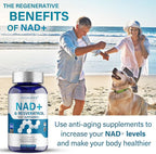 NMN Supplement Alternative 1500 mg - 120 Capsules (40 Day Supply) High Purity NAD+ & Resveratrol for Anti-Aging, Antioxidant Support, Energy & Focus Boost
