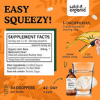 Wild & Organic Lions Mane Liquid Drops - Focus & Brain Support - Lions Mane Supplement - Hericium Erinaceus Mushroom Extract Tincture - Mix with Powder & Add to Tea - Alcohol & Sugar-Free - 2 fl oz