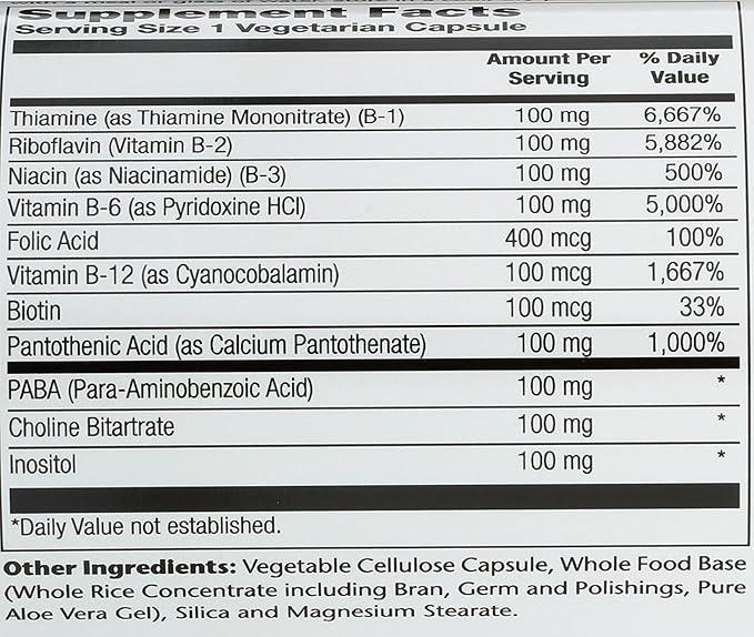 Solaray - B-Complex, 100 mg, 100 capsules