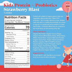 Amazing Grass Kidz Superfood: Vegan Protein & Probiotics for Kids with Beet Root Powder & 1/2 Cup of Leafy Greens, Strawberry Blast, 15 Servings