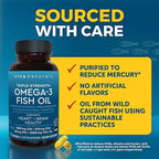 Viva Naturals Omega-3 Fish Oil, Triple Strength, 2500 mg, 30 Softgels – Re-Esterified Omega 3 Fatty Acids Including EPA, DHA, DPA - Pascatarian-Friendly