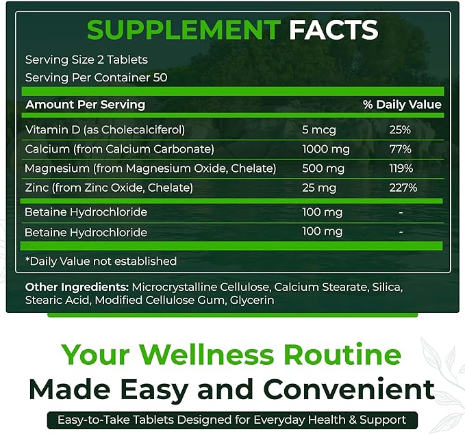 Natural Nutra Calcium Magnesium Zinc with Vitamin D3 - CMZ Supplement | Bone Strength, Immune Support, Muscle & Nerve Health - Cal-Mag Zinc Supplement - Gluten Free - Digestion Support - 250 Tablets