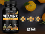 Vitamin C with Rose Hips 1000mg - Pure Ascorbic Acid Supplement - High Dose Vitamin C Capsules for Immune Support - 120 Count