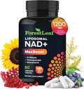 ForestLeaf NAD Resveratrol Capsules, Liposomal NAD Supplement for Women and Men with D-Ribose and Pomegranate, NAD+ for Energy, Focus and Anti-Aging Support, NMN Supplement Alternative (60 Caps)