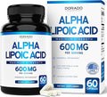 Alpha Lipoic Acid 600mg per Serving 60 Capsules - Potent Antioxidant for Neuropathy and Cardiovascular Health (ALA Supplement) - Third Party Tested, Non-GMO, Gluten Free, Vegan & USA Made