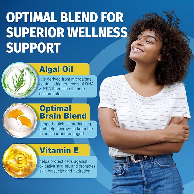 Sugar Free Lutein 20mg 40mg +Vegan Omega 3 DHA EPA
