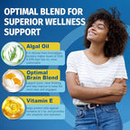 Vegan Omega 3 Supplement, 120cts Omega3 Fatty Acids Softgels, Fish Oil Alternative, Plant-Based DHA EPA, Algae Oil Omega-3 Supplement, No Fish Taste,Non GMO