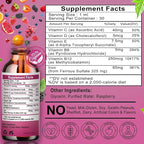 Iron Supplement for Women with Vitamin C,6-in-1 Liquid Supplement w/Vitamin B12,Vitamin B6,High Absorption Liquid Iron Drops for Red Blood Cells & Immune Support,Non-GMO, Gluten Free