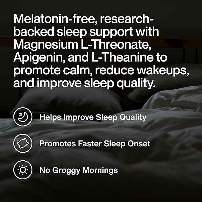 Momentous Nightly Sleep Pack - Magnesium L-Threonate, L-Theanine, and Apigenin - NSF Certified for Sport - 30 Servings