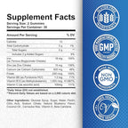Iron Gummies - with Calcium, Zinc, Folate & Vitamin B12, C,B6 for Adults & Kids - Blood Builder & Energy Support for Iron Deficiency, Anemia, Vegan - Blueberry Flavor, 60 Gummies