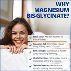 CanPrev Magnesium Bis-Glycinate Gentle 200mg, 120 V-Caps 120-Day Supply - Pure Elemental Magnesium Supplement, Supports Bone and Muscle Function, Gentle on Stomach, Perfect for Daily Magnesium Needs